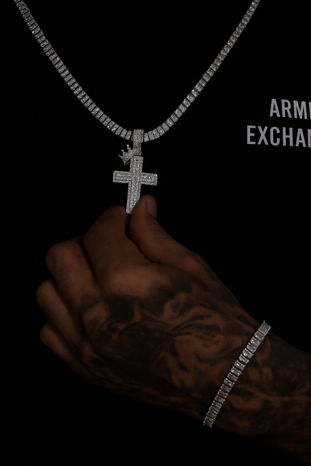 Cadena y Pulsera Brillante de Plata Italiana